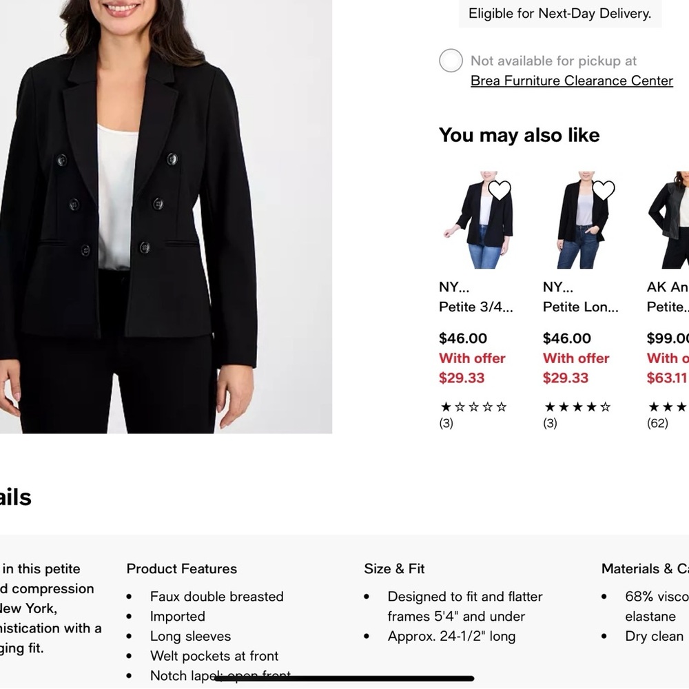 Jones New York Black Professional Blazer